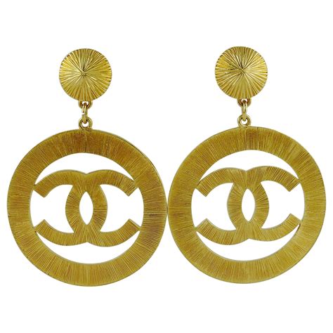 vintage chanel sunburst earrings|chanel circular earrings.